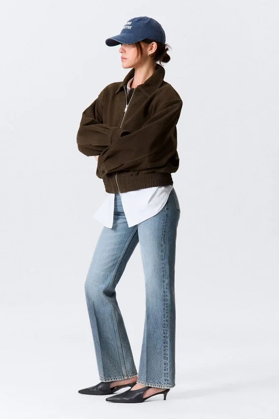 Boxy Suede Zip Jacket – Dark Brown Boxy Suede Zip Jacket – Dark Brown
