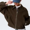 Boxy Suede Zip Jacket – Dark Brown Boxy Suede Zip Jacket – Dark Brown