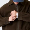 Boxy Suede Zip Jacket – Dark Brown Boxy Suede Zip Jacket – Dark Brown