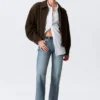 Boxy Suede Zip Jacket – Dark Brown Boxy Suede Zip Jacket – Dark Brown