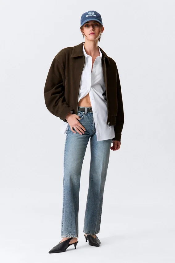 Boxy Suede Zip Jacket – Dark Brown Boxy Suede Zip Jacket – Dark Brown