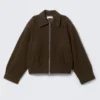 Boxy Suede Zip Jacket – Dark Brown Boxy Suede Zip Jacket – Dark Brown