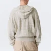 Boxy Textured Knit Zip Hoodie – Light Patterned Beige Boxy Textured Knit Zip Hoodie – Light Patterned Beige