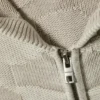 Boxy Textured Knit Zip Hoodie – Light Patterned Beige Boxy Textured Knit Zip Hoodie – Light Patterned Beige