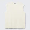 Boxy Textured Knitted Vest – Off-White Boxy Textured Knitted Vest – Off-White