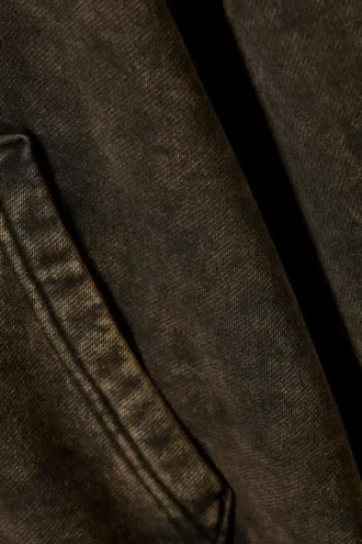 Boxy Washed Zip Hoodie – Washed Brown