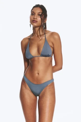 Brazilian Mini Bikini Bottom – Dusty Blue – Shimmer