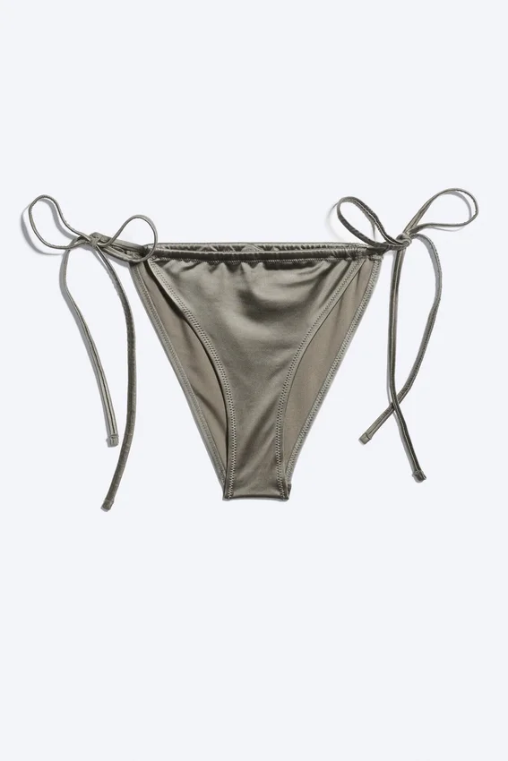 Brazilian Tie Bikini Bottom – Dusty Grey Brazilian Tie Bikini Bottom – Dusty Grey