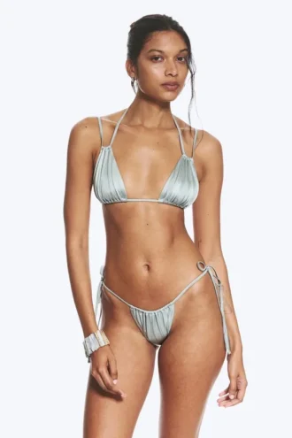 Brazilian Tie Bikini Bottom – Dusty Light Grey