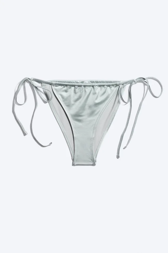 Brazilian Tie Bikini Bottom – Dusty Light Grey Brazilian Tie Bikini Bottom – Dusty Light Grey