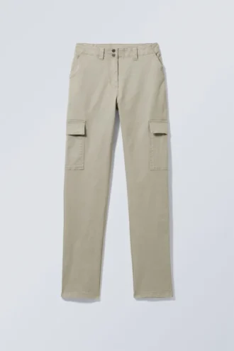 Brenda Slim Cargo Trousers – Beige