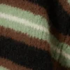 Brushed Knit Buttoned Cardigan – Brown/Black/Green Stripes Brushed Knit Buttoned Cardigan – Brown/Black/Green Stripes