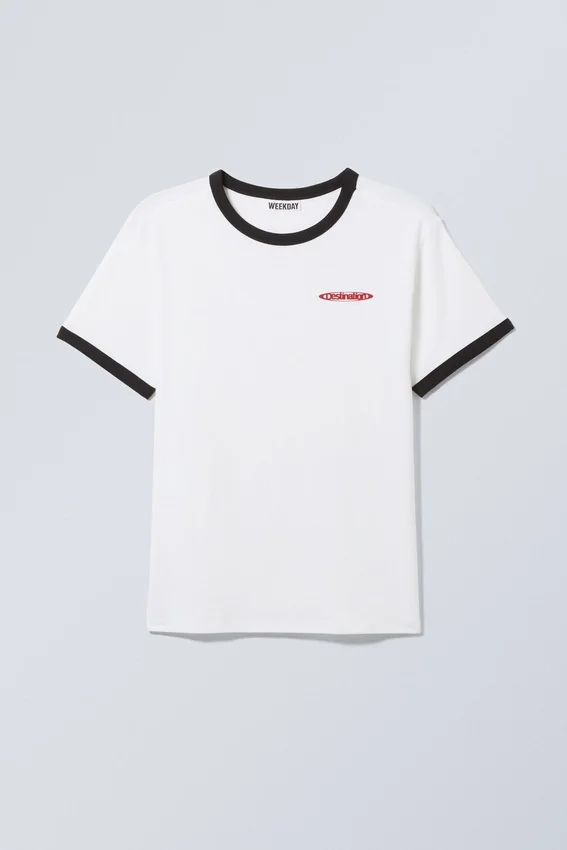 Buck Graphic Ringer T-Shirt – White – Destination Logo Buck Graphic Ringer T-Shirt – White – Destination Logo