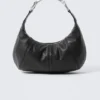 Buckle-Handle Faux Leather Hand Bag – Black Buckle-Handle Faux Leather Hand Bag – Black