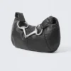 Buckle-Handle Faux Leather Hand Bag – Black Buckle-Handle Faux Leather Hand Bag – Black