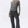 Buttoned Wrap-Effect Wool-Blend Cardigan – Grey Buttoned Wrap-Effect Wool-Blend Cardigan – Grey