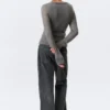 Buttoned Wrap-Effect Wool-Blend Cardigan – Grey Buttoned Wrap-Effect Wool-Blend Cardigan – Grey
