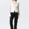 Buttoned Wrap-Effect Wool-Blend Cardigan – White Buttoned Wrap-Effect Wool-Blend Cardigan – White