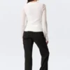 Buttoned Wrap-Effect Wool-Blend Cardigan – White Buttoned Wrap-Effect Wool-Blend Cardigan – White
