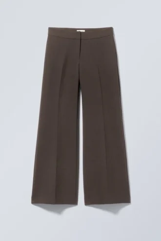 Cami Flared Tailored Trousers – Dark Brown