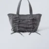 Canvas Bow Bag – Washed Grey Canvas Bow Bag – Washed Grey