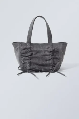 Canvas Bow Bag – Washed Grey
