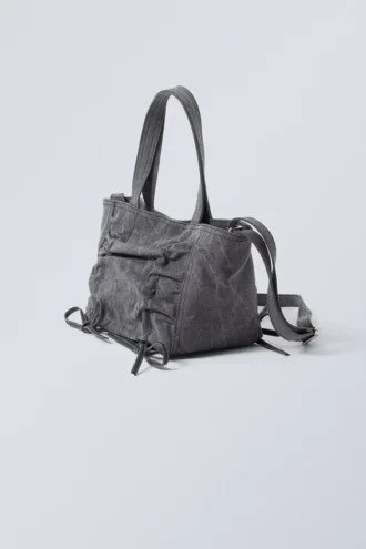 Canvas Bow Bag – Washed Grey