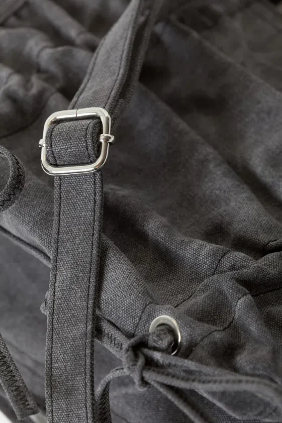Canvas Bow Bag – Washed Grey Canvas Bow Bag – Washed Grey