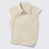 Cap-Sleeved Asymmetric Ripstop Top – Light Beige Cap-Sleeved Asymmetric Ripstop Top – Light Beige