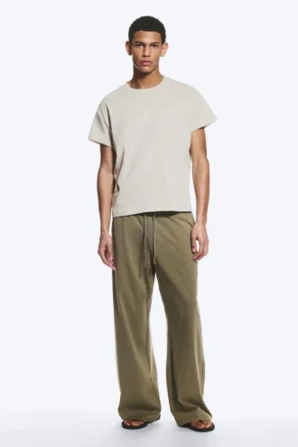 Cap-Sleeved Boxy Cotton T-Shirt – Light Dusty Mole