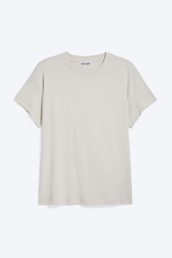 Cap-Sleeved Boxy Cotton T-Shirt – Light Dusty Mole Cap-Sleeved Boxy Cotton T-Shirt – Light Dusty Mole