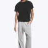Cap-Sleeved Boxy Cotton T-Shirt – Worn Black Cap-Sleeved Boxy Cotton T-Shirt – Worn Black