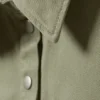 Cap-Sleeved Cotton Twill Shirt – Khaki Green