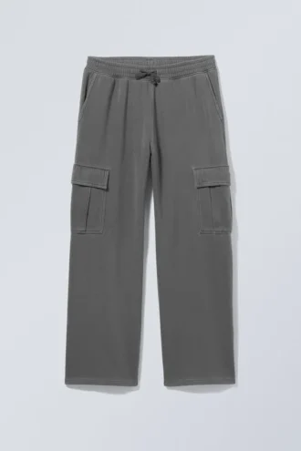 Cargo Jersey Trousers – Washed Black