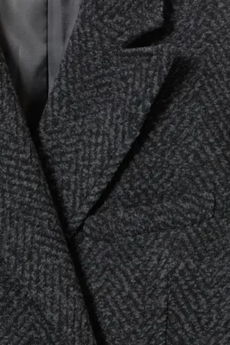 Carla Oversized Wool Blend Jacket – Grey Herringbone