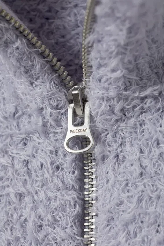 Carla Zip Hairy Cardigan – Dusty Lilac Carla Zip Hairy Cardigan – Dusty Lilac
