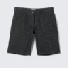 Checked Knee-Length Cotton Twill Shorts – Checked Dark Grey Checked Knee-Length Cotton Twill Shorts – Checked Dark Grey