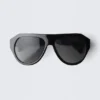 Chunky Aviator Unisex Sunglasses – Black – Black Lenses Chunky Aviator Unisex Sunglasses – Black – Black Lenses