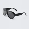 Chunky Aviator Unisex Sunglasses – Black – Black Lenses Chunky Aviator Unisex Sunglasses – Black – Black Lenses