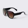 Chunky Aviator Unisex Sunglasses – Black – Brown Lenses Chunky Aviator Unisex Sunglasses – Black – Brown Lenses