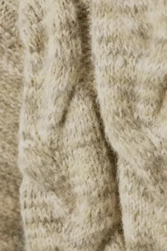 Chunky Cable-Knitted Sweater – Dusty Yellow Melange