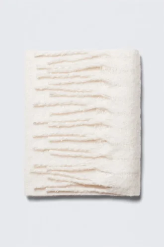 Chunky Fringed Scarf – White