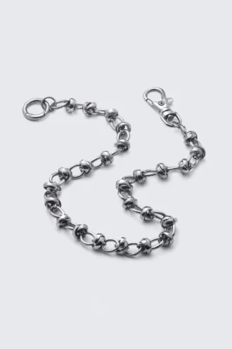 Chunky Knotted Link Trouser Chain – Silver