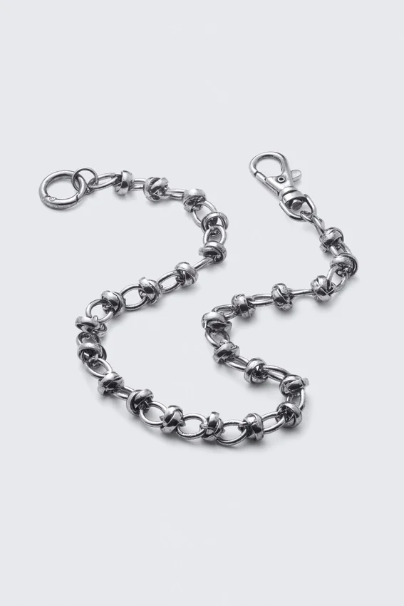 Chunky Knotted Link Trouser Chain – Silver Chunky Knotted Link Trouser Chain – Silver