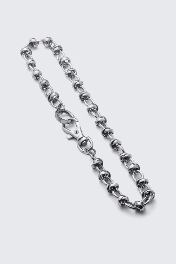 Chunky Knotted Link Trouser Chain – Silver Chunky Knotted Link Trouser Chain – Silver