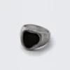 Chunky Stone Signet Ring – Worn Rhodium – Silver Chunky Stone Signet Ring – Worn Rhodium – Silver