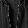 Cinched Cotton Zip Hoodie – Washed Black