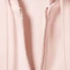 Cinched Cotton Zip Hoodie – Washed Light Pink