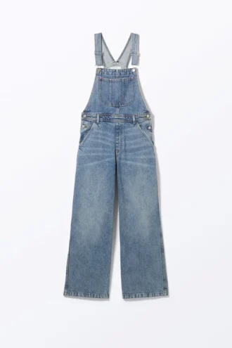 Classic Cotton Denim Dungarees – Fresh Blue – Medium Blue
