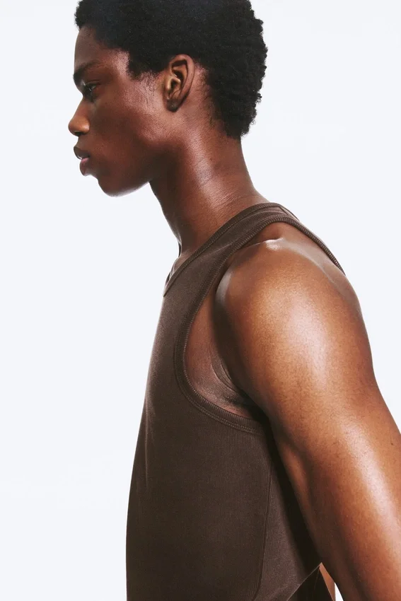 Classic Ribbed Tank Top – Dark Brown Classic Ribbed Tank Top – Dark Brown
